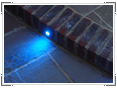 LED lighting along curved brick step