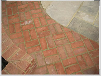 Brick and York stone paving in West Horsley